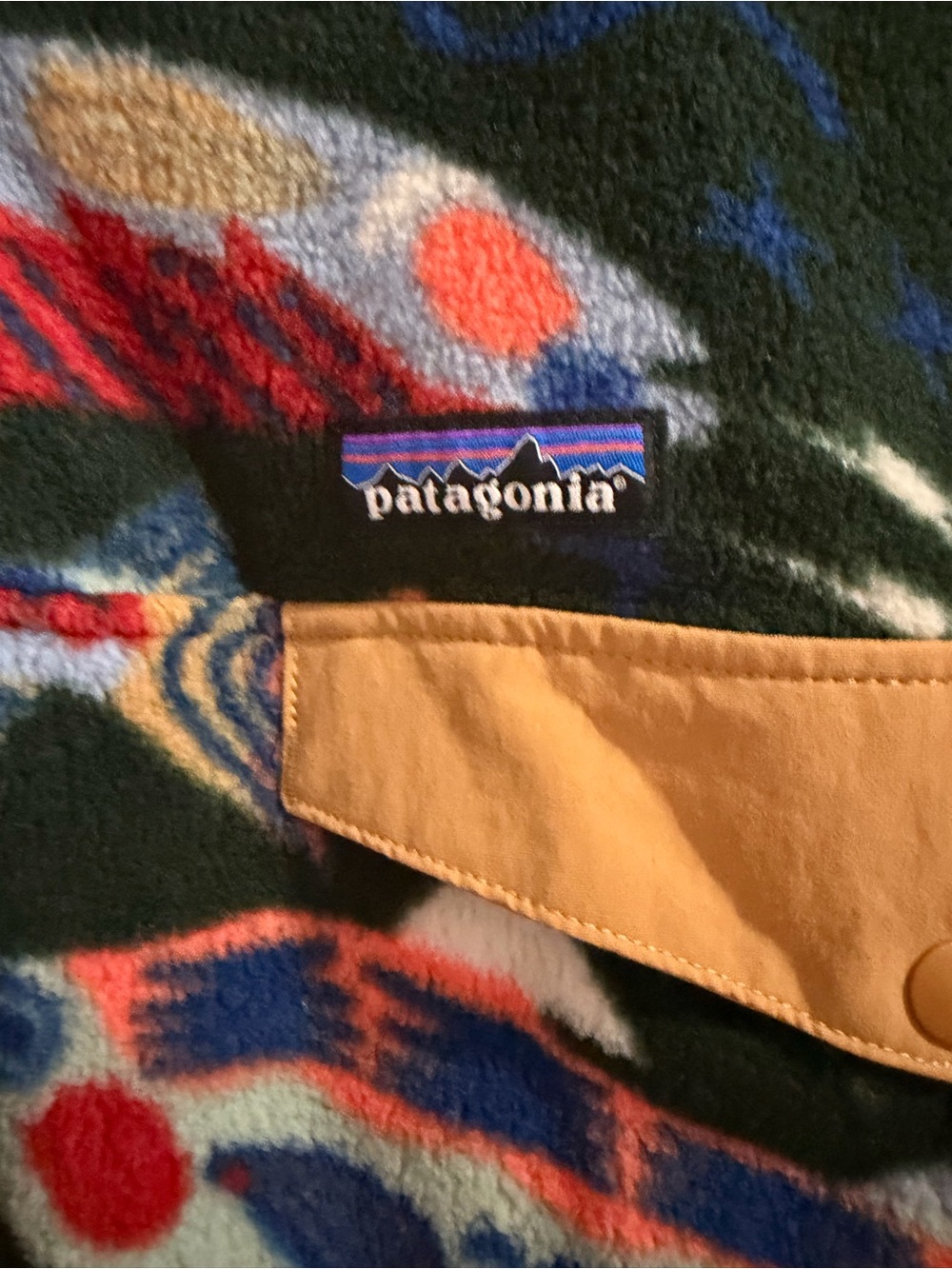 Patagonia Mens Green Multi-Color Fleece Pullover Jacket - Picture 2 of 4